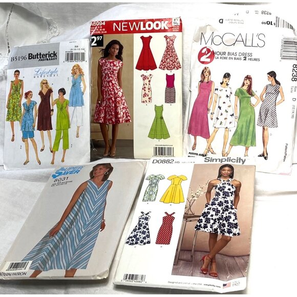 Simplicity Other - Summer Dresses Sewing Patterns Womens Lot of 5 Variety Seamstress Supplies
